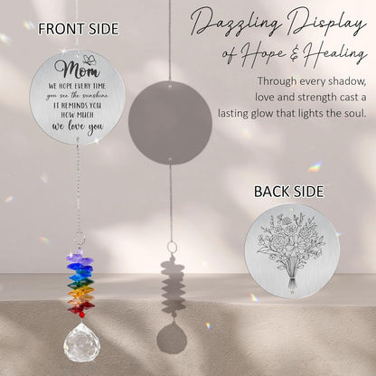 Gifts for Mom - Mom we Love You - Birthday Gift Crystal Suncatcher Rainbow Maker - Hanging Window