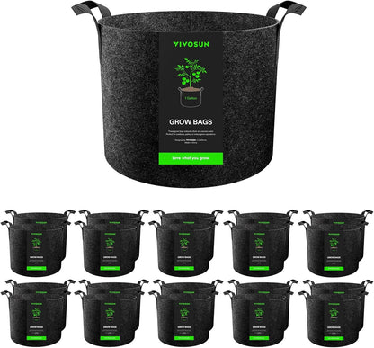 VIVOSUN 20-Pack 1 Gallon Grow Bags, Heavy Duty Thickened Nonwoven Fabric Pots with Handles for