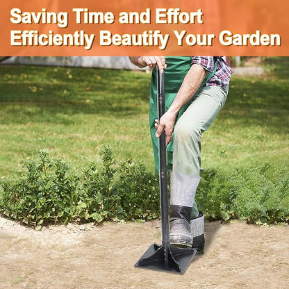 Heavy-Duty Steel Tamper, 8x8 Inch Laborsaving Ergonomic Hand Soil Tamper, Garden Landscaping Tool