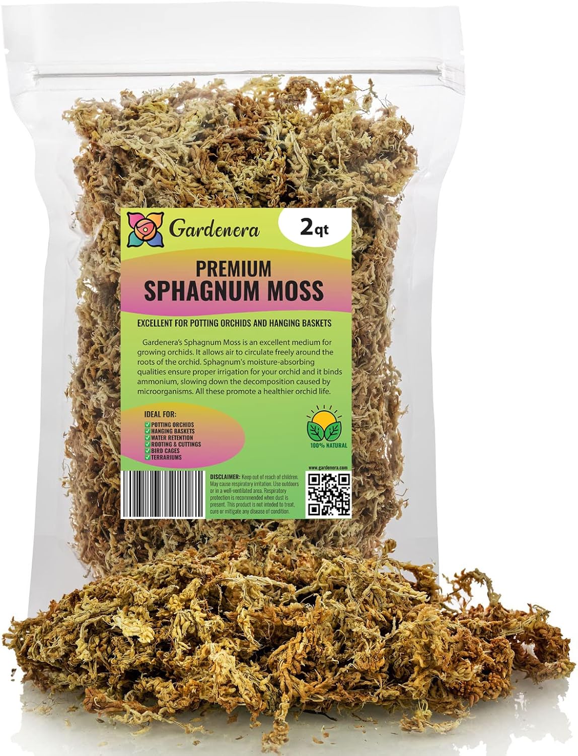 Premium New Zealand Sphagnum Moss by Gardenera - Organic Hand Mixed Long Fibered Sphagnum Moss