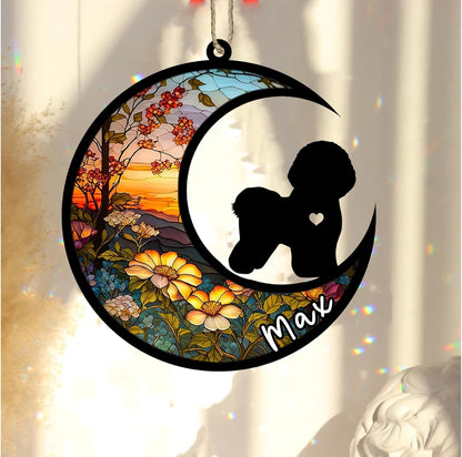 Personalized Dog Memorial, Custom Name Bichon Frise Dog Christmas Ornament with Name, Custom