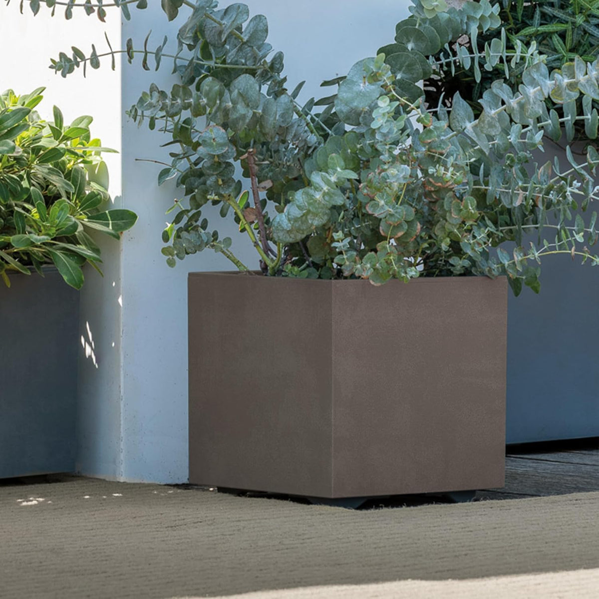 Deroma Millennium 10” Cube Planter | Light & Durable Plastic | Indoor or Outdoor Square Pot for