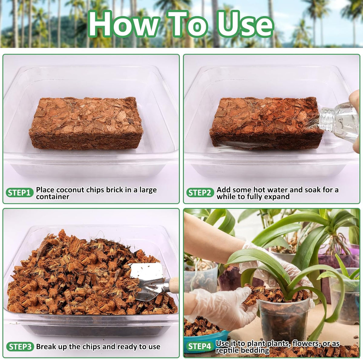 Legigo 6 Pack Coco Husk Chips- 6.6 LB 100% Organic Coconut Coir Chips Brick Potting Soil Mix with