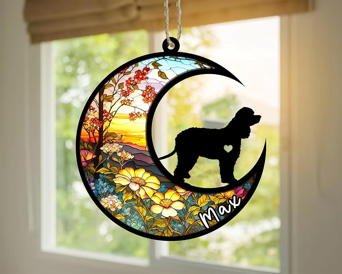 Personalized Dog Memorial, Custom Name Irish Water Spaniel Dog Christmas Ornament with Name, Custom