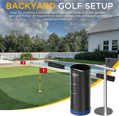 KINGTOP Portable Golf Hole Cutter – Detachable Handle, USGA Standard 4Inch & 6Inch Hole Digger