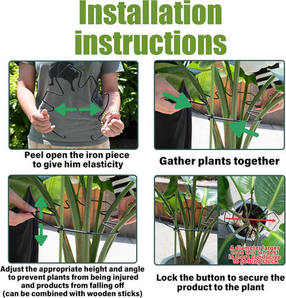 5PCS Black Monstera Plant Stem Support 9x7.6in - Adjustable & Durable Indoor Plant Stake for Cactus