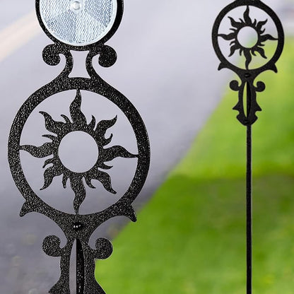 Touch of Class Pathways Reflective Driveway Marker Stake Set of Two for Outdoor Use | Radiating Sun
