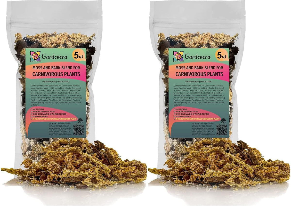 Premium Sphagnum Moss, Perlite and New Zealand Pine Bark Blend for Carnivorous Plants - 10 Quart