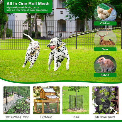 Welded Wire Fence, 50ft(L) x 36inch(H) PVC Coated Wire Fencing for Dog, 2 Inch x 3 Inch 16GA