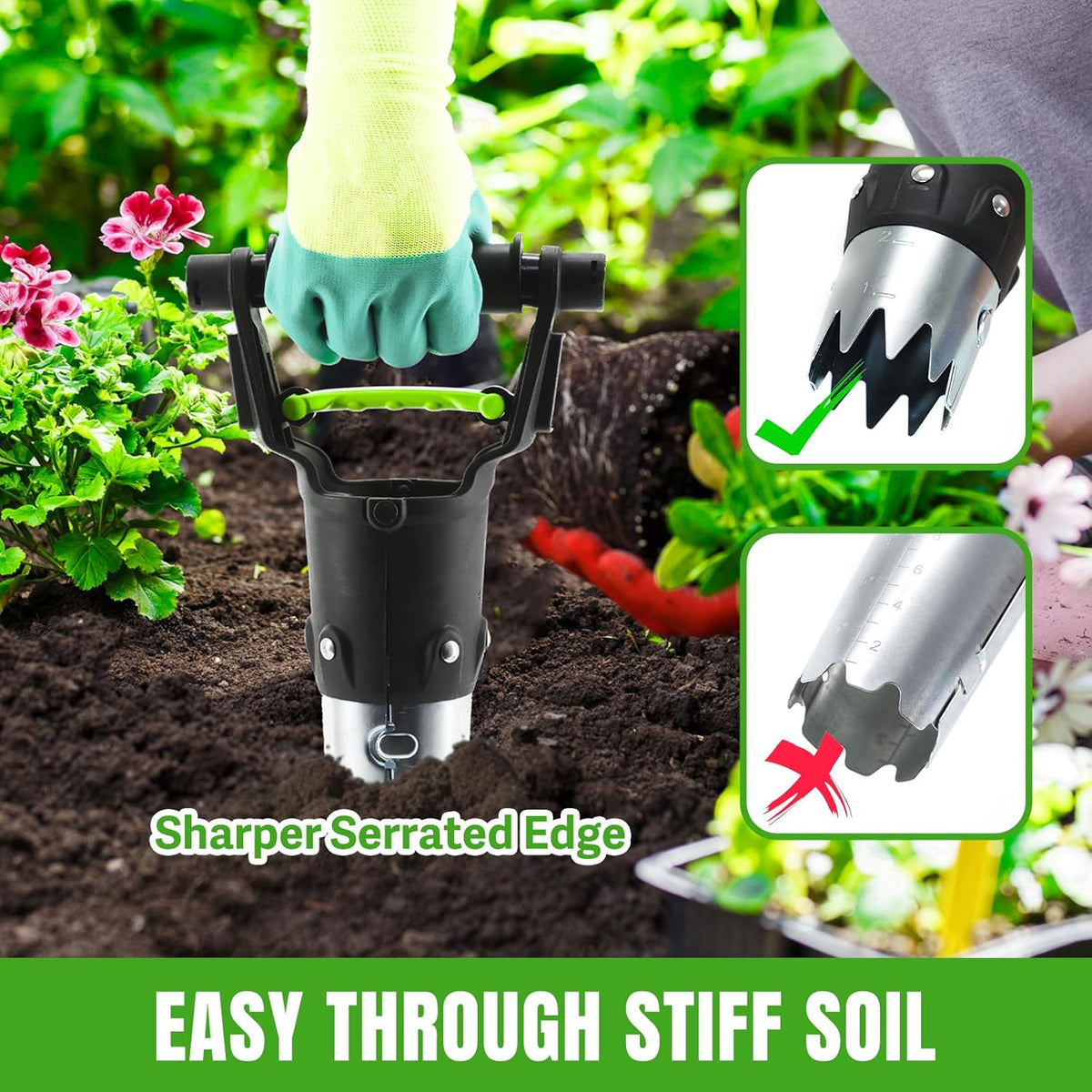joyhalo Garden Bulb Planter Tool, 5 inch Depth Bulb Planting Tool, Gardening Garden Tools