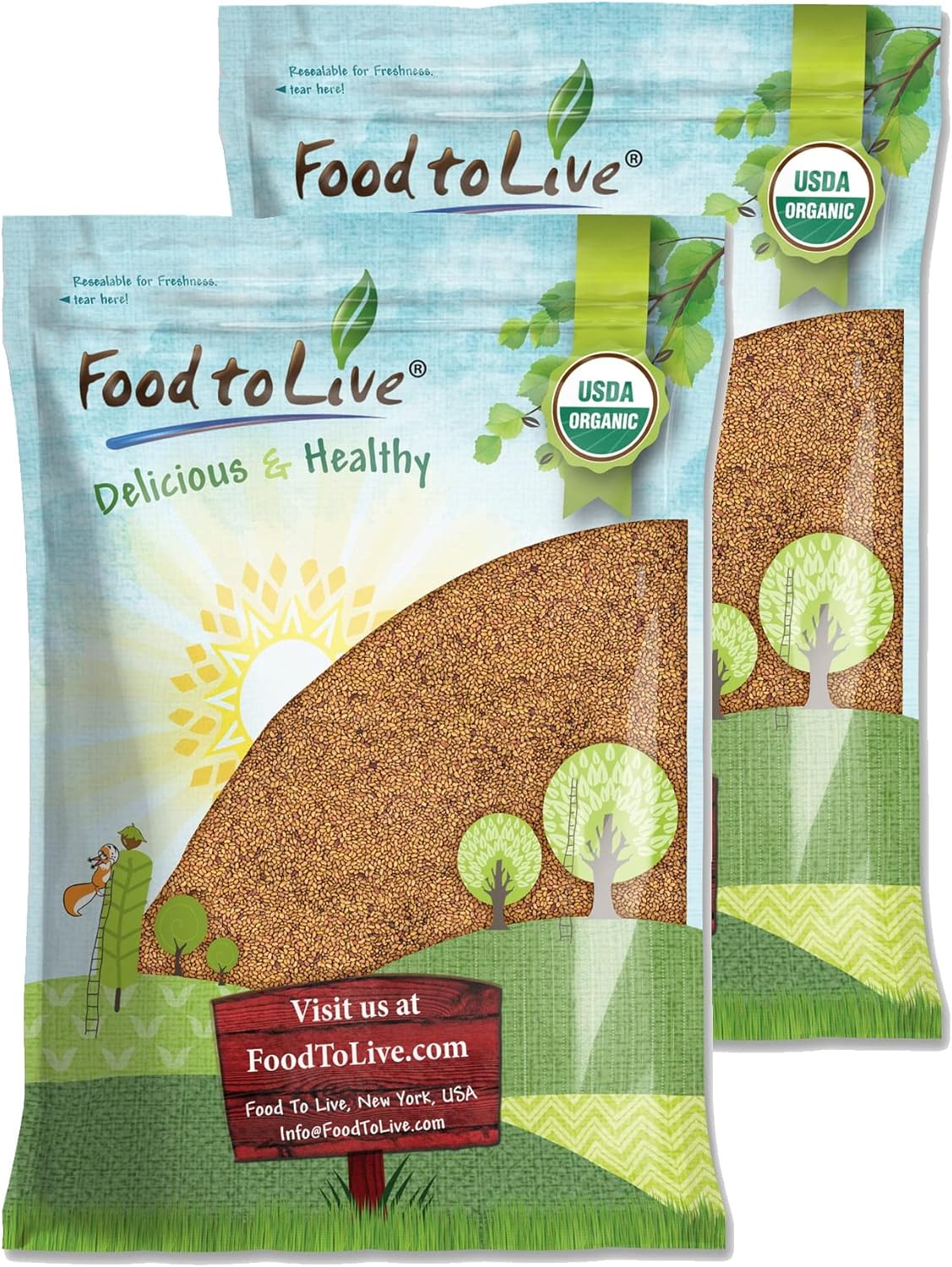 Food to Live - Organic Alfalfa Seeds for Sprouting, 20 Pounds - Non-GMO, Edible Seeds, Pure, Vegan