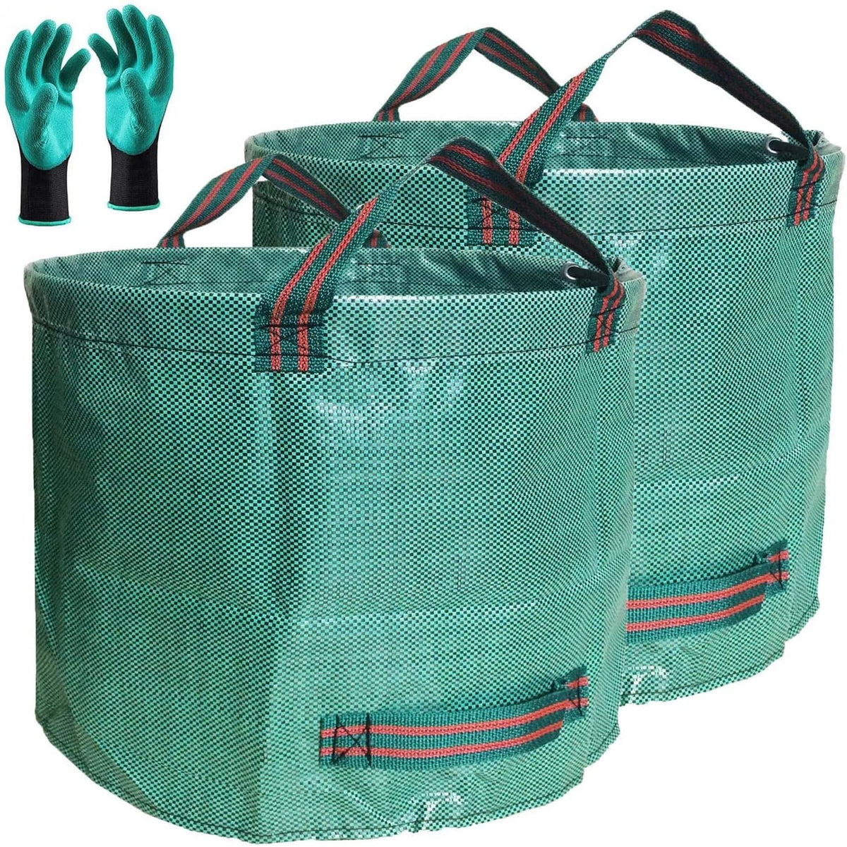 Standard 2-Pack 16 Gallon Yard Lawn Garden Bags (D18, H15 inch) with Gardening Gloves, Yard Waste