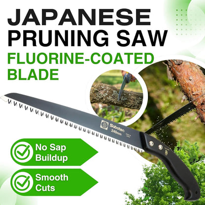 Saboten Japan 9.4" Japanese Pruning Saw – Fluorine-Coated High-Carbon Steel Blade, Traditional