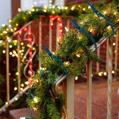 50pcs Christmas Garland Ties Green Flexible Self Locking Nylon Strap 15.7Inch Adjustable Reusable