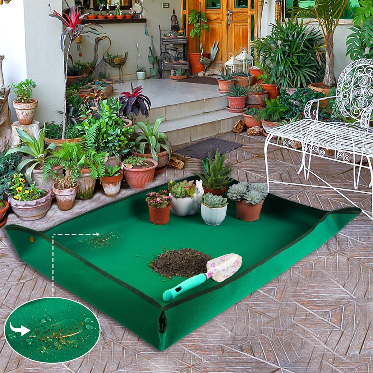 Extra Large Repotting Mat for House Plants Transplanting and Dirt Control Portable Potting Tray