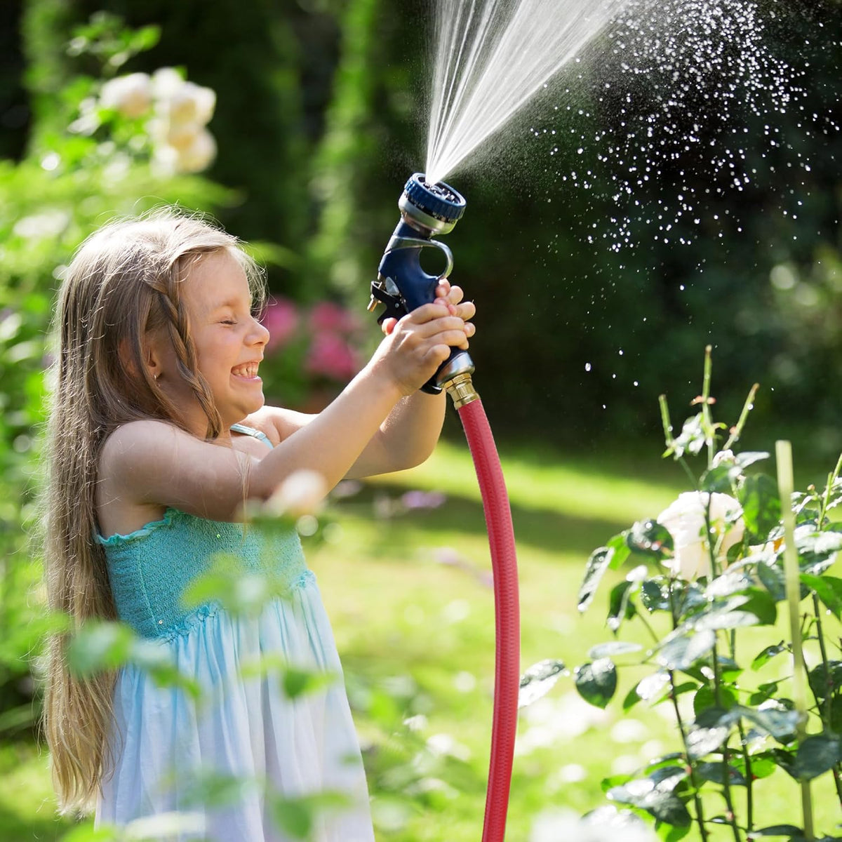 Solution4Patio Homes Lead-in Red Garden Hose 5/8 in. x 25 ft. -Kink Free, No Leaking, Male/Female