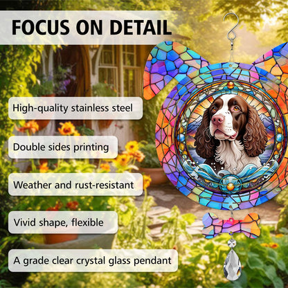 American Water Spaniel Dog Ears Wind Spinner, American Water Spaniel Wind Spinner Hanging for Yard