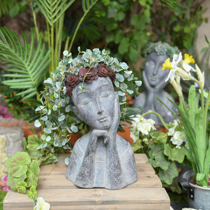 Newman House Studio Succulents Face Planters Pots Head - Flower Pot with Drainage Hole Face Head