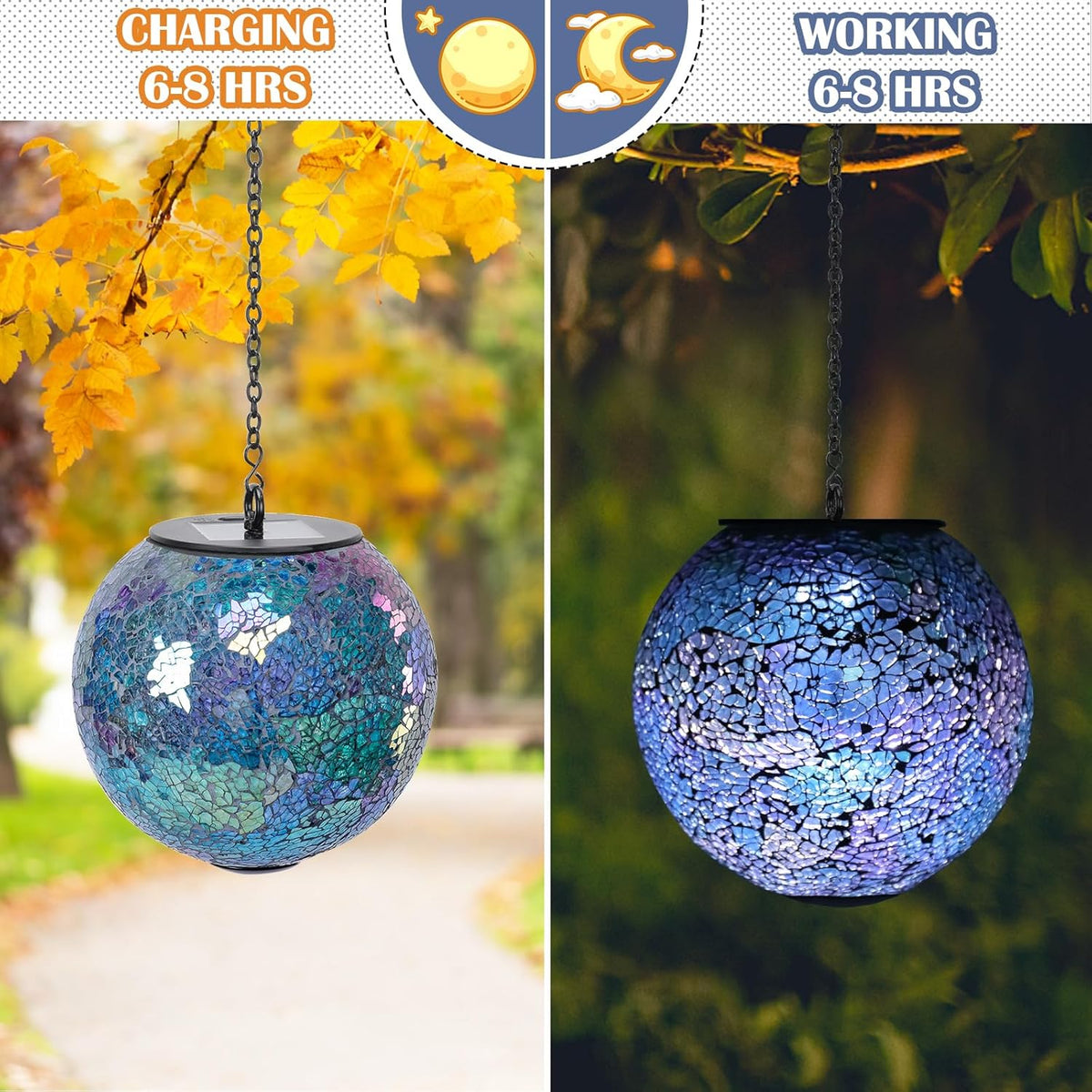 Solar Hanging Lantern Solar Outdoor Lanterns Mosaic Gazing Ball Outdoor Hanging Lights Outdoor