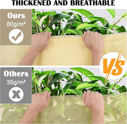 LangRay Plant Covers Freeze Protection, Winter Frost Cloths 2.8oz/yd² with Zipper and Drawstring