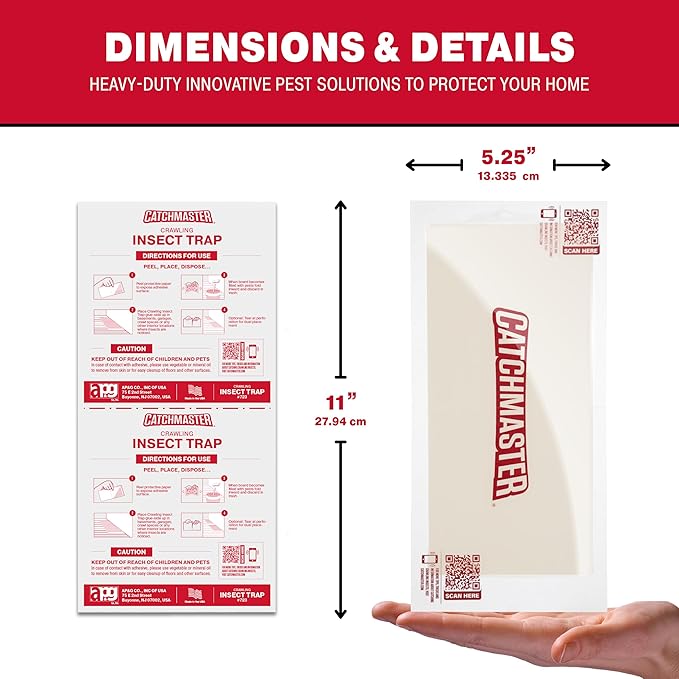 Catchmaster XL Extra-Strength Centipede & Spider Glue Traps 20-PK, Adhesive Bug Catcher, Spider