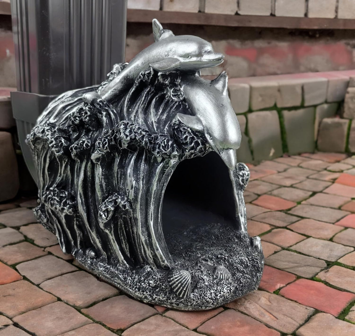 coolboy Dolphin Statue Gutter Downspout Extension Decorative,Animal Garden Statue Outdoor