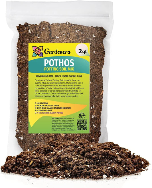 GARDENERA Premium Pothos Potting Soil Mix - Air Cleaning Plant Potting Mix, Soil Mix for Pothos