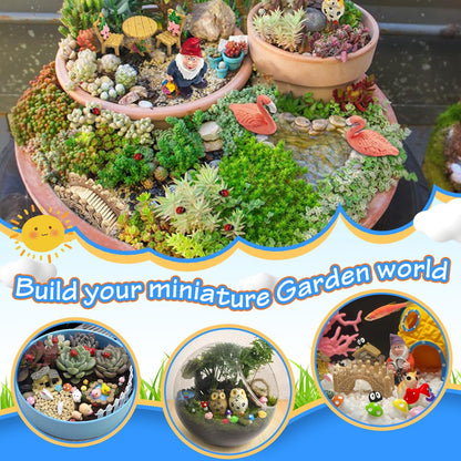 Tardigrade 200 Pieces Fairy Garden Accessories, Fairy Garden Kit, Fairy Tiny House, Miniature Gnome
