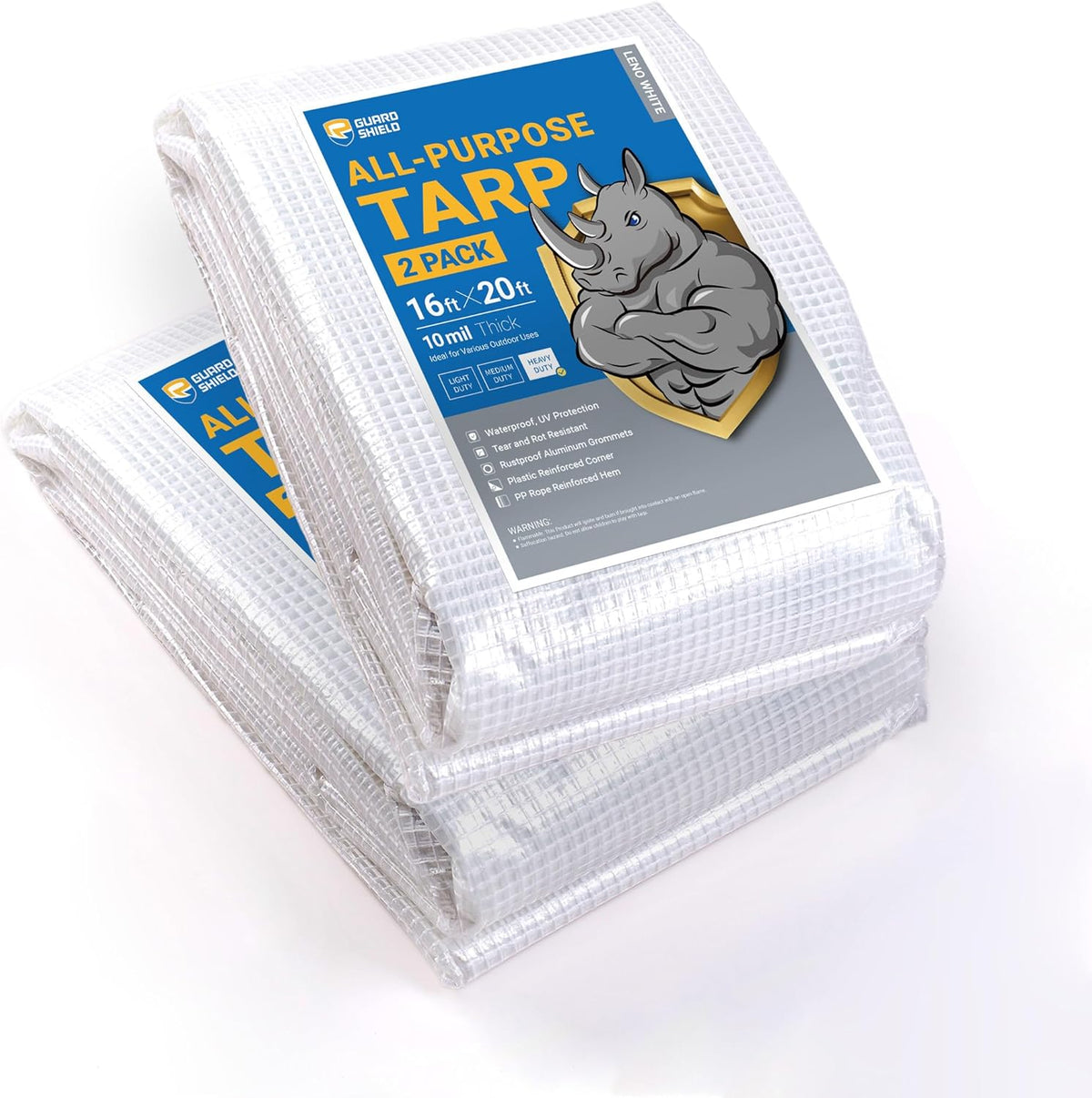 GUARD SHIELD Clear White Tarp Heavy Duty 16x20 Feet Waterproof for Greenhouse Outdoor Garden Poly