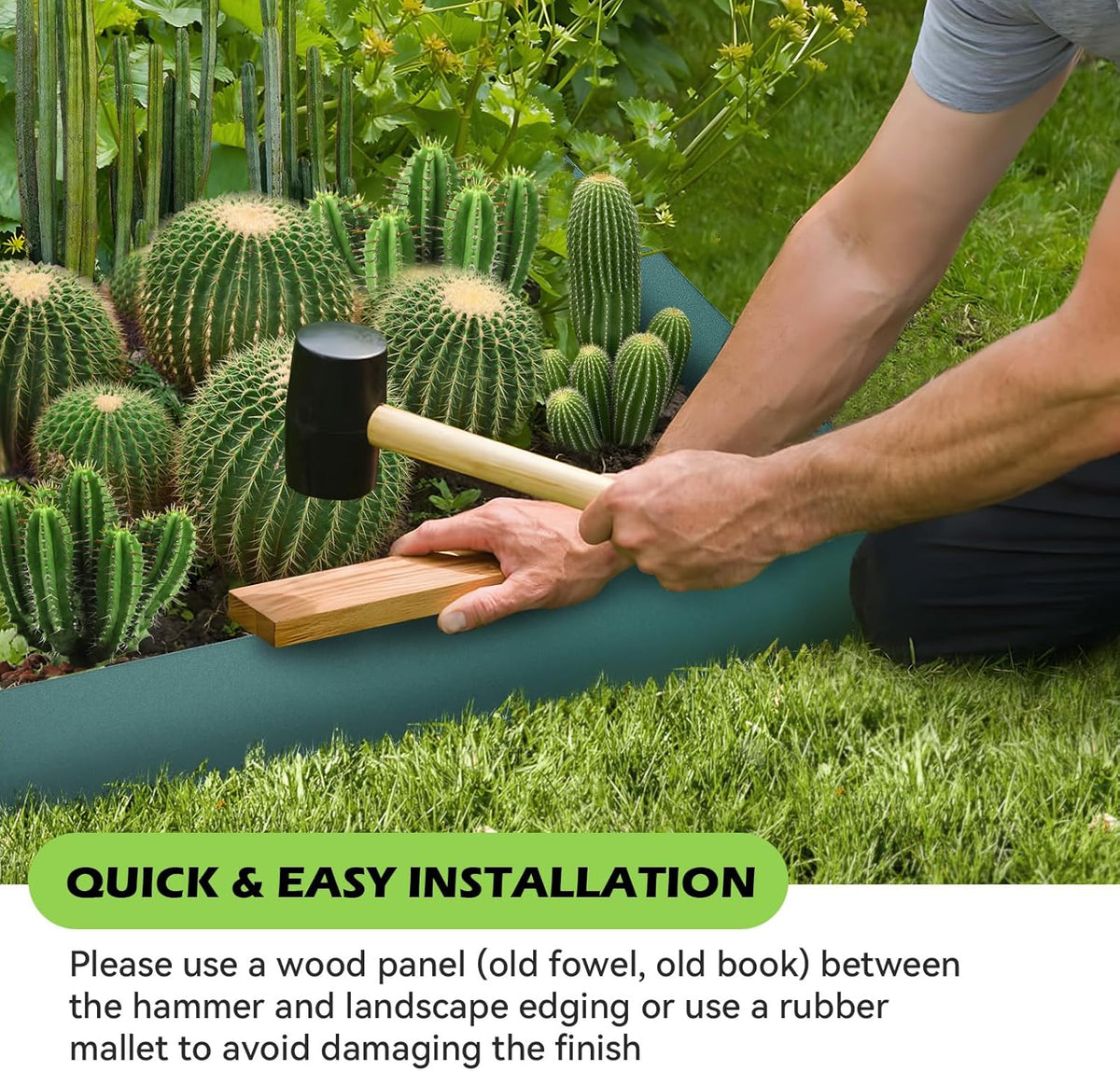Landscape Edging Kit, Galvanized Steel Edging Landscape Lawn Edging Powder for Lawn Yard, Coated