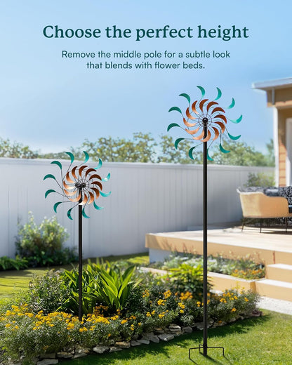 Wind Spinners Outdoor - Metal Windmill for Yard and Garden, Kinetic Wind Sculptures with Stake
