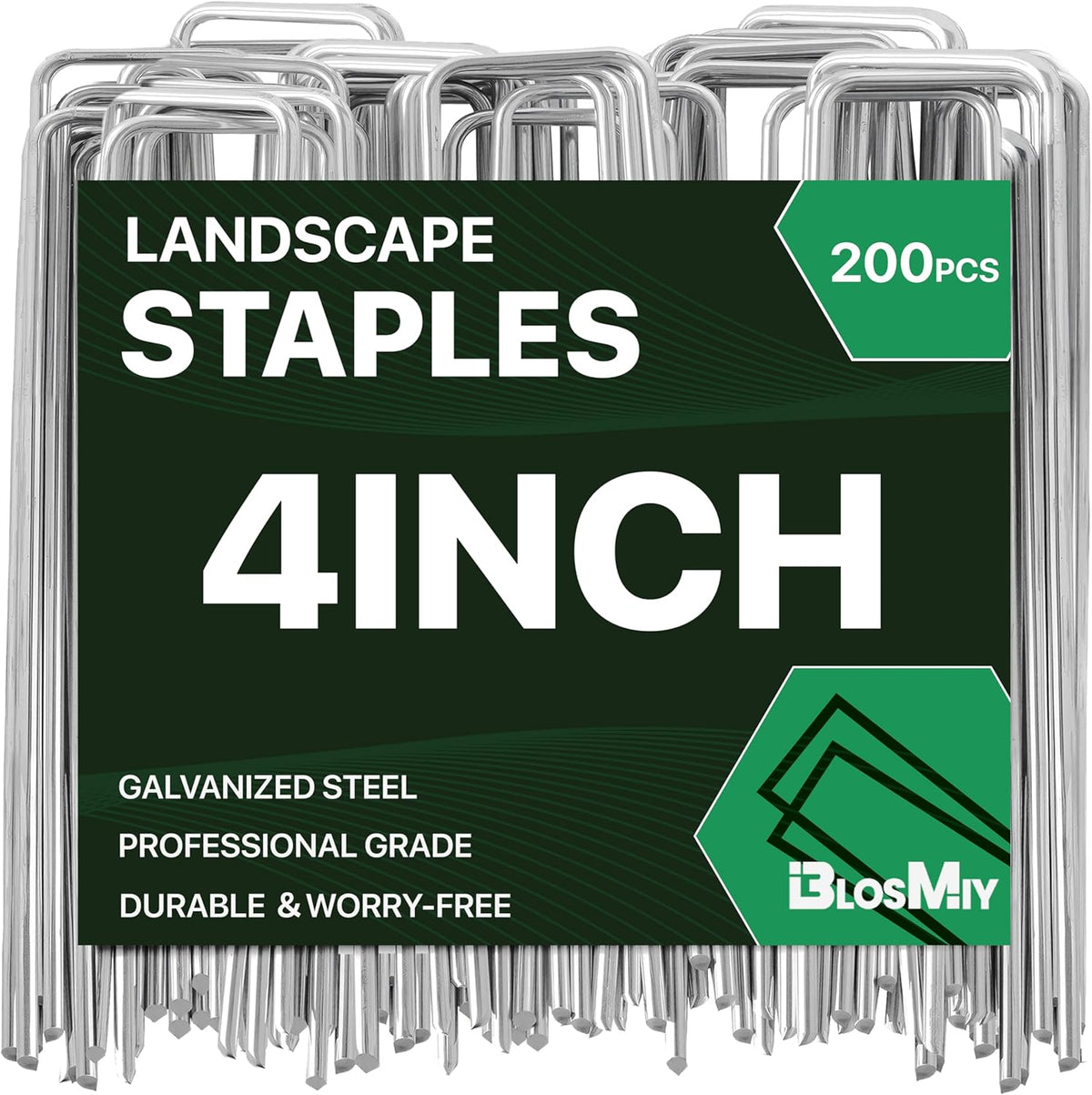 Landscape Staples 4 inch Stakes for Gardening 200 Pack Galvanized Garden Staples for drip