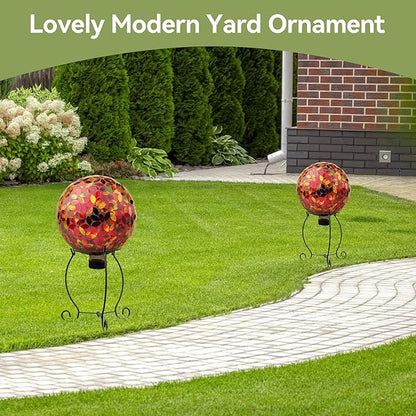 Lily's Home Metal Gazing Ball Stand for 8-10 inch Metal and Glass Garden Gazing Globes. Black.