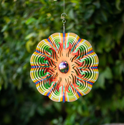 Garden Decor Sun Wind Spinner – 12-in Gazing Sun Hanging Decoration for Yard and – Boho
