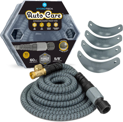 Hydrotech 60 ft Garden Hose – Patented Force Control, Burst-Proof, Lightweight, Flexible, No-Kink
