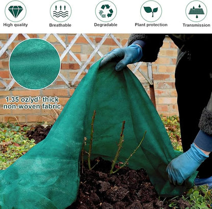 NNG 10x10ft Plant Covers Freeze Protection Frost Blankets 1.35oz/yd² Non-Woven Fabric Floating Row