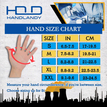 HANDLANDY Men Leather Gardening Gloves, Utility Work Gloves for Mechanics, Construction, Driver