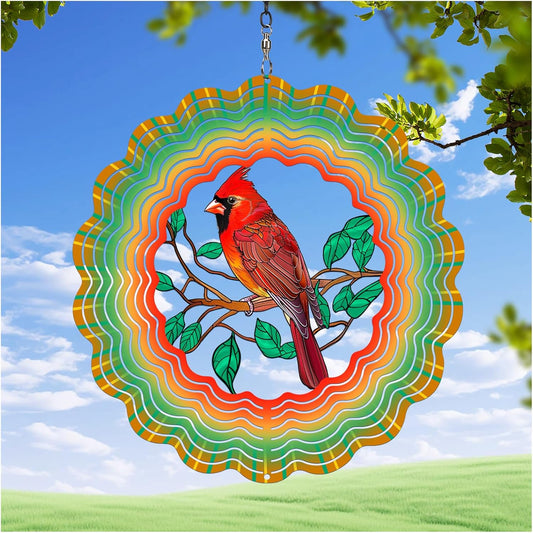 Cardinal Wind Spinners Garden Decor as Birthday Gifts for Women Mom,12 inch 3D Stainless Steel