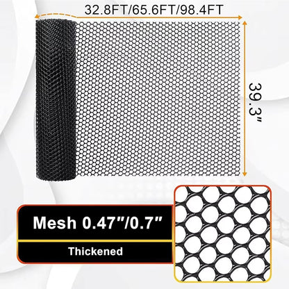 Plastic Wire Mesh Fence, Black Safety Fence Balcony Protection Net 39.3 Inch X 32.8FT Poultry Fence