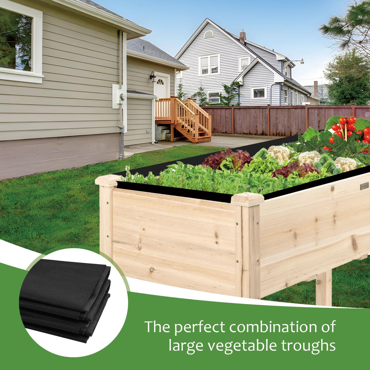 Qivine Raised Garden Bed Liner, Waterproof Raised Flower Bed Planter Liner, 5Ft x 9Ft Rectangle