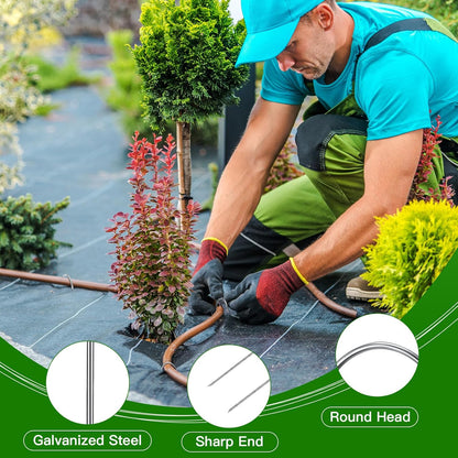 Tandefio 200 Pack Drip Irrigation Tubing Stakes 6 Inch Garden Pins Landscape Staples Securing Pegs