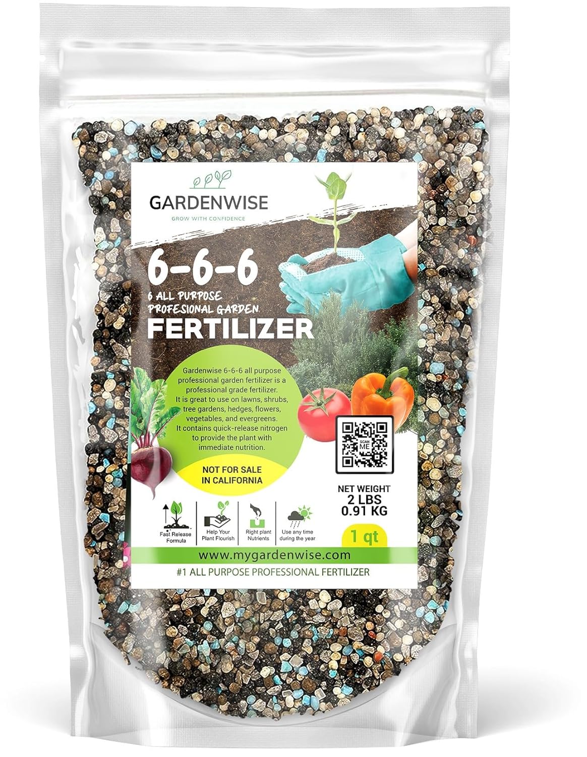 6-6-6 All-Purpose Professional Plant Food Fertilizer; Ideal for Winter Care & Spring Feeding