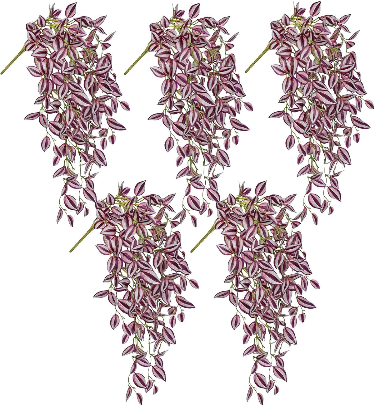 DILATATA Fake Hanging Plants Artificial Hanging Plants 22" Faux Wandering Jew Hanging Leaves Plant