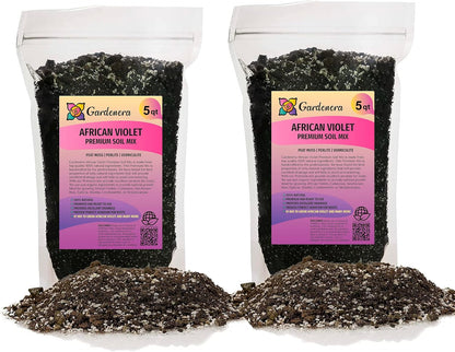 Premium African Violets and Gesneriad Premium Soil Mix by Gardenera - 10 Quart - Horticultural