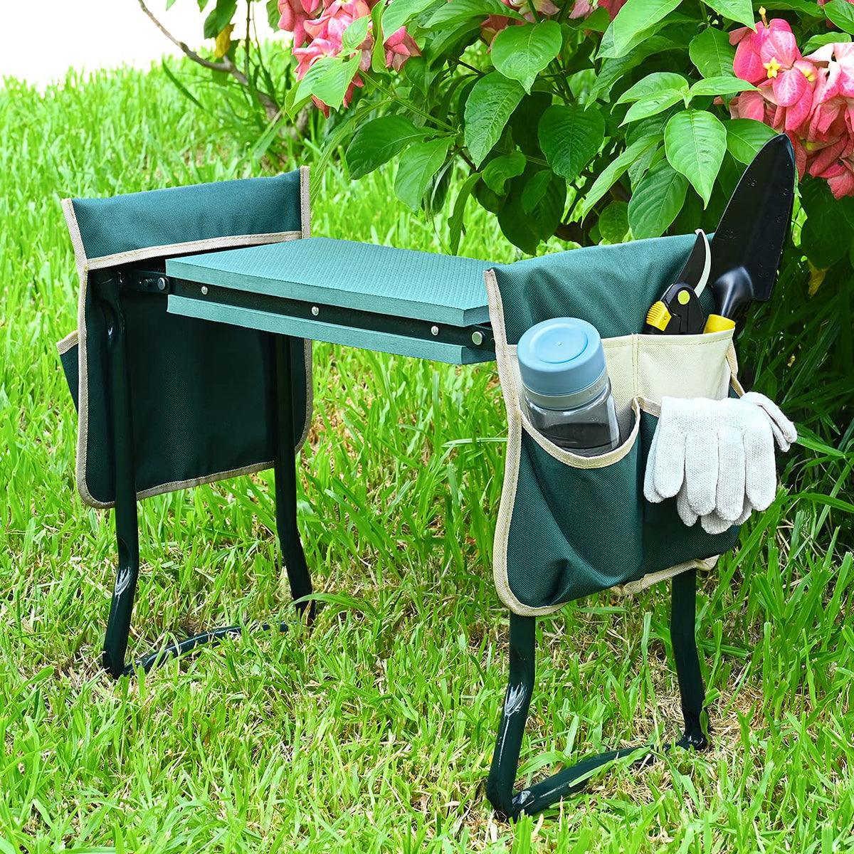 KVR Upgraded Garden Kneeler and Seat with Thicken & Widen Soft Kneeling Pad,Heavy Duty Foldable