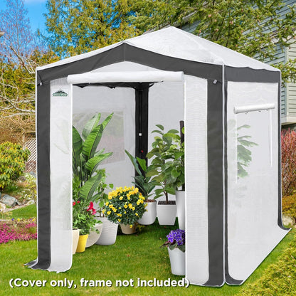 EAGLE PEAK Replacement Cover for 8x6 Pop up Greenhouse with Polyester Reinforced Corners, Front and