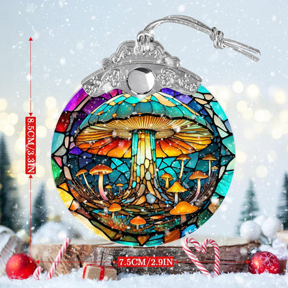 Stained Glass Suncatcher, Jocidea Mushroom Ornament, Christmas Ornaments, Holidays Ornaments