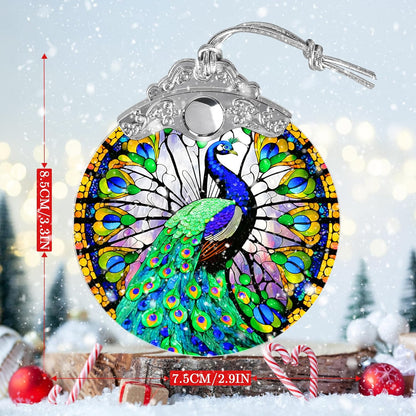 Stained Glass Suncatcher, Jocidea Peacock Ornament, Christmas Ornaments, Holidays Ornaments