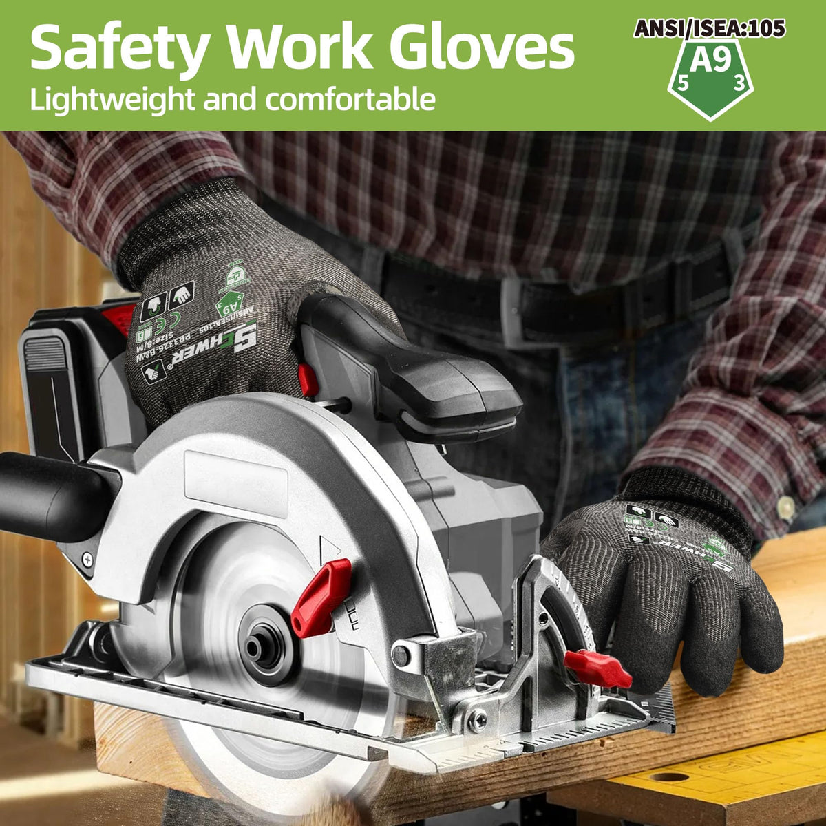 Schwer ProGuard High Level Cut Resistant Work Gloves for Extreme Protection, ANSI A9 Cut Gloves