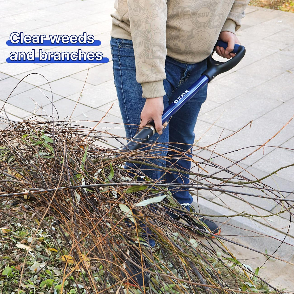 WIKER Pitchfork,Pitchforks for Gardening Digging Composting Spading,4Tines Garden Fork witn